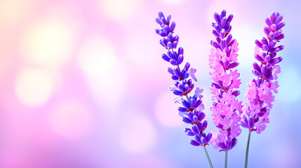 Obraz premium Lavendar Flowers on a Soft Colorful Background