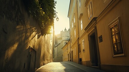 narrow street in the town