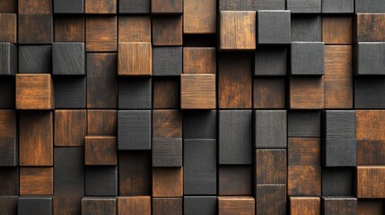 Smooth wooden block pattern with rich brown hues, symbolizing warmth and elegance
