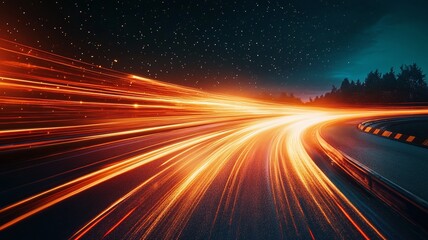 speed motion light abstract background with starry sky