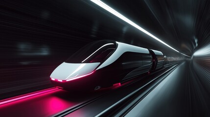 Obraz premium High-speed train bullet speeding through the tunnel