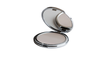 Single makeup compact with a mirror transparent background