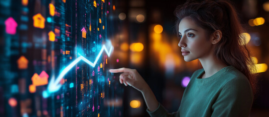 Naklejka premium Hands Directing Stock Market Growth