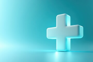 Fototapeta premium Abstract geometric medical cross shape illuminated by soft lighting