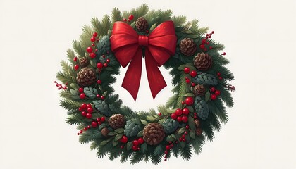 christmas wreath isolated on white