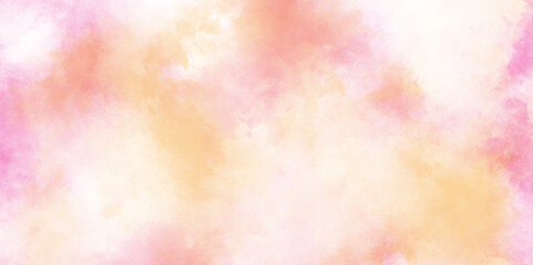 abstract colorful watercolor background texture, Pink orange Yellow gradient background with soft texture, fantasy blurred cloudy sky with gradient color and grunge texture.