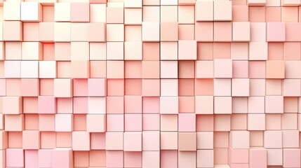 Fototapeta premium Soft pink 3D cube pattern, creating a pastel geometric background 