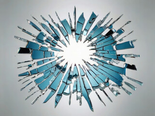 Big collection of cracks broken glass isolation on white background