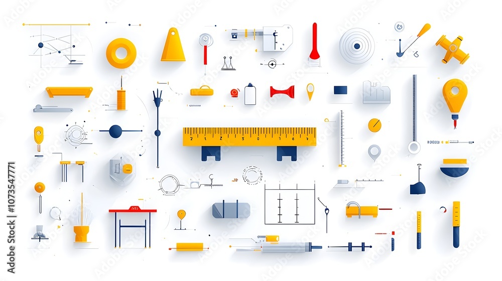 Poster Set of modern control icons in a simple line style depicting symbols for assurance inspection and production processes on a white background  Minimalist graphic design suitable for business industry