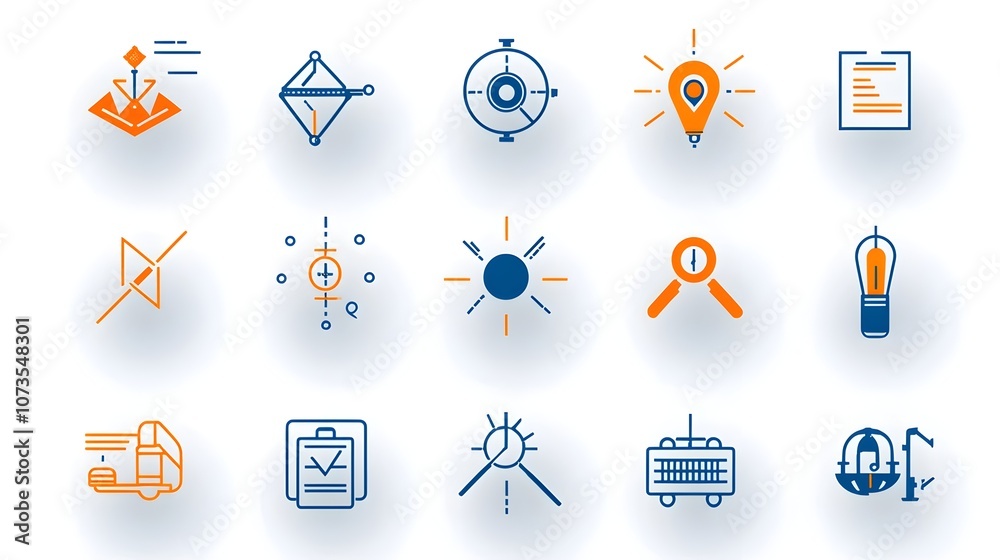 Poster Set of Control Web Icons Displayed in Clean Line Style Illustrating Inspection Production and Assurance Symbols on a Plain White Background  Conceptual Imagery for Manufacturing