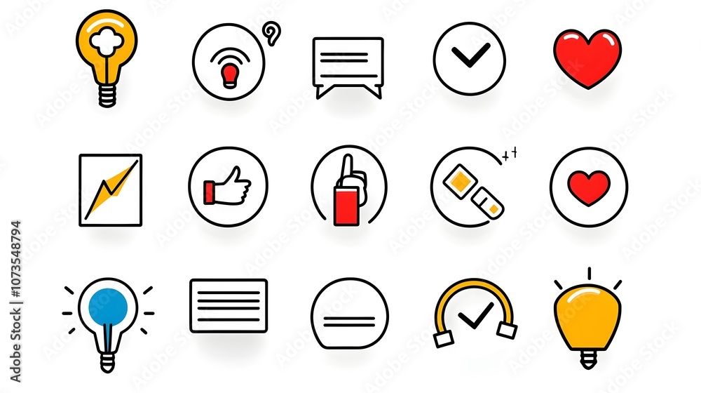Poster Line style customer satisfaction icons featuring symbols for rating feedback and client experience on a clean white background  Minimalist graphic for web app