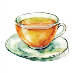 Tea watercolor clipart illustration