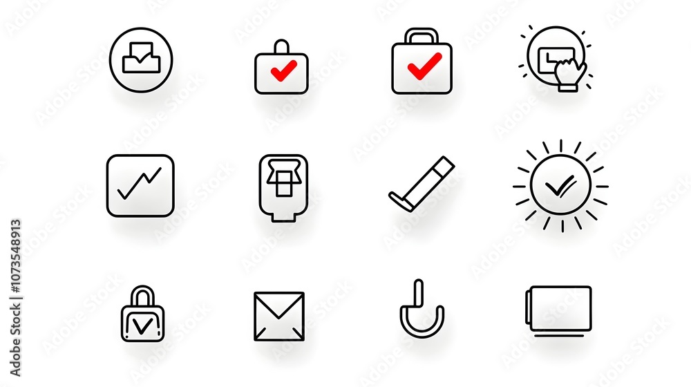 Aufkleber Set of Simple Line Icons Representing Customer Satisfaction Feedback such as Like Dislike and Feedback Symbols on a Clean White Background for Web and App User Interface Design