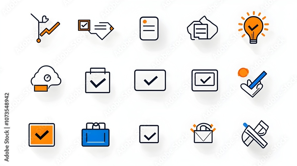 Fototapete Set of Simple Line Icons Representing Customer Satisfaction Feedback Such as Like Dislike and Review Symbols on Clean White Background for Web Design and User Interface