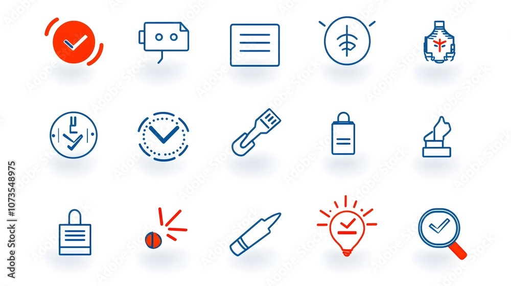 Fototapete Collection of Client Satisfaction Icons in Line Style Featuring Symbols for Rating Feedback and Customer Experience on White Background