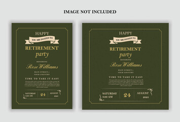 Bundles of retirement party invitation, square banner, instagram story and a4 poster, vector illustration eps 10 for you