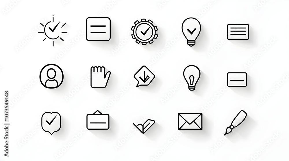 Aufkleber diverse collection of customer feedback icons in a clean line art style featuring symbols for rating