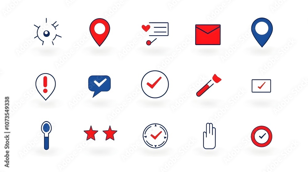 Leinwandbilder A collection of customer satisfaction icons in a clean minimalist line art style featuring various symbols and elements related to rating feedback testimonials