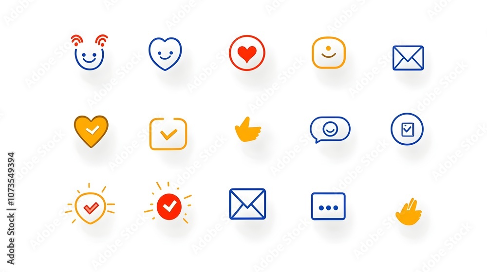 Poster Collection of minimalist line icons for representing customer feedback review and satisfaction metrics  Ideal for web and mobile UI customer experience analytics and survey visualization