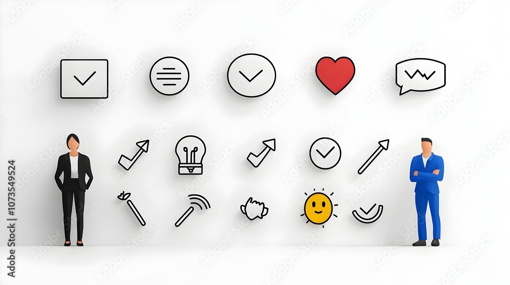 Poster Collection of Customer Satisfaction Icons in Simple Line Style Showcasing Rating Testimonials Reviews and Feedback Symbols on White Background  Graphic Design Elements for User Experience