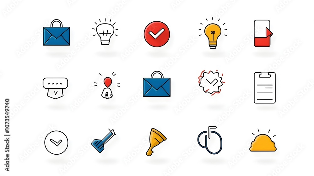 Fototapete Set of clean line icons and symbols representing customer satisfaction client experience review and feedback on a white background  Design elements for business service user experience