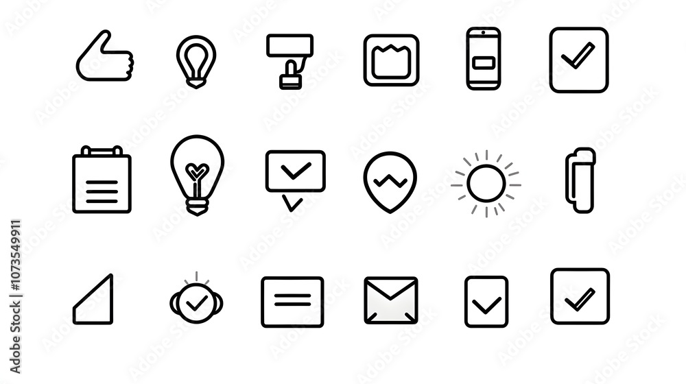 Poster Minimalist Line Art Style Icons Representing Customer Satisfaction Metrics Such as Testimonials Ratings and Reviews on a Clean White Background  Ideal for User Interface Infographic