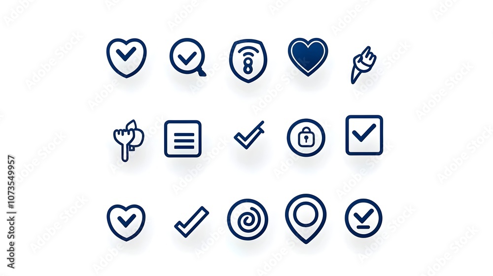 Poster minimalist line art style icons representing customer satisfaction review testimonials and product s