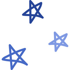 Lovely three line star. Cute hand drawn magical pentagram, psychic, astrology symbol. Simple mystic clipart isolated on white background.
