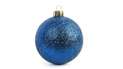 blue christmas ball isolated on white