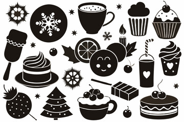 Hand-Drawn Chalk Winter Drinks Vector Illustration