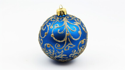 blue christmas ball isolated on white