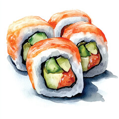 Rolls watercolor clipart illustration