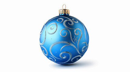 blue christmas ball isolated on white