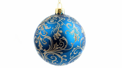 blue christmas ball isolated on white