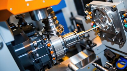 High-Precision CNC Machining Process in a Modern Workshop with Advanced Equipment and Tools for Manufacturing and Industrial Applications