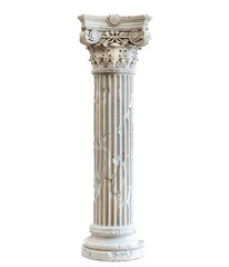Fototapeta premium Vintage Greek column isolated on the transparent background