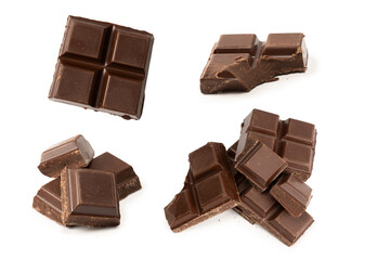 A chocolate bar isolated on white background.