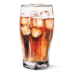 Soda drink watercolor clipart illustration
