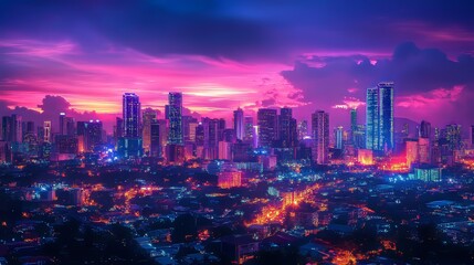 Fototapeta premium city at sunset