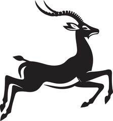 Obraz premium Antelope silhouette in a jumping pose mid air with legs stretched forward and backward