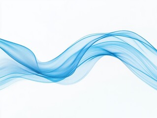 gentle blue water wave gracefully captured on a pristine white background, illustrating the beauty and fluidity of nature's elements in a minimalist style