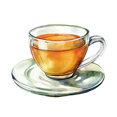 Tea watercolor clipart illustration