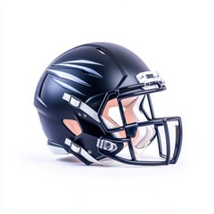 Naklejka premium Capture the essence of football with an isolated black helmet on white background
