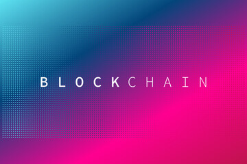 Blockchain technology. Decentralization. Vector dotted gradient background. Illustration for decentralized finance, business, finance