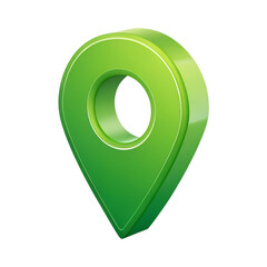 3D Green location icon isolated on transparent background,Abstract green location pin icon,3D realistic green glossy location map pin,PNG Green 3D location pin icon, Green Destination,map pointers,Ai