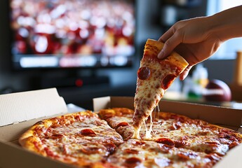 Last Slice of Pizza During Football Game