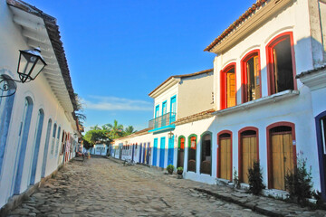 Old Streets in Paraty or Parati - well preserved Portuguese colonial and Brazilian Imperial city  located on the Costa Verde.