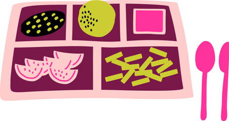 Colorful bento box  illustration