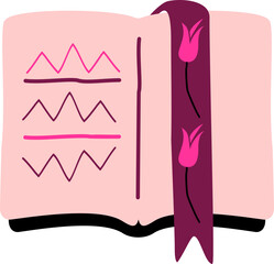 Colorful stationery diary illustration