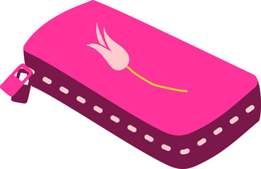 Colorful stationery pensil box illustration